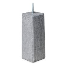 Beton poer 15x15x50 glad MF zwart (excl. draad en plaatje)